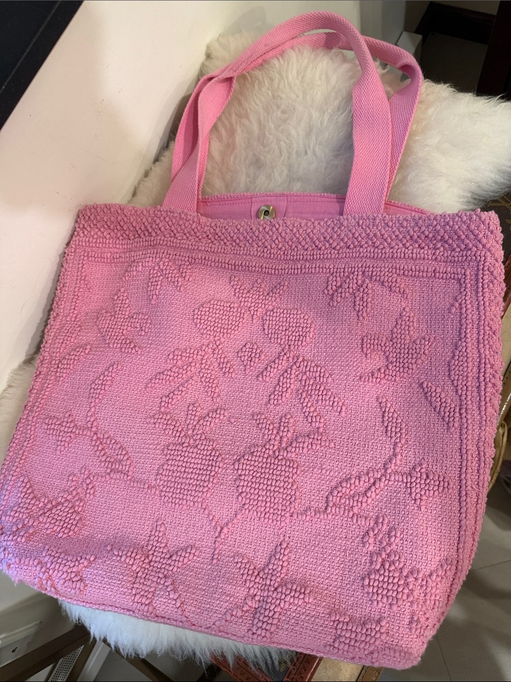 Shiraleah- Pink Textured Tote Bag